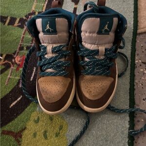 Kids Brown and Teal Sneakers dunks